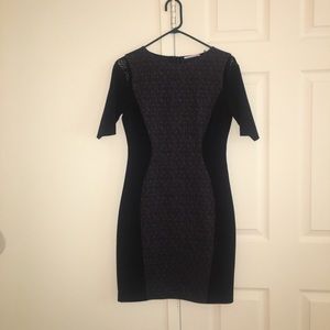 Tahari black and grey ponte pencil dress size 4